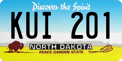 ND license plate KUI201
