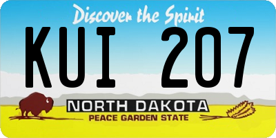 ND license plate KUI207