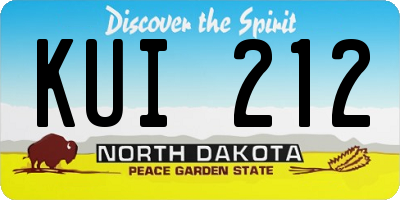 ND license plate KUI212