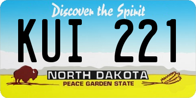 ND license plate KUI221