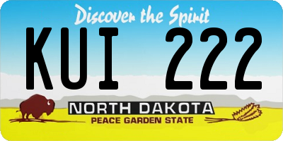 ND license plate KUI222