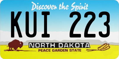 ND license plate KUI223