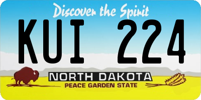 ND license plate KUI224
