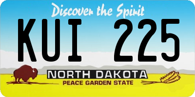ND license plate KUI225