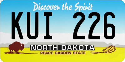 ND license plate KUI226