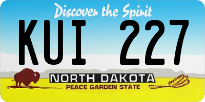 ND license plate KUI227