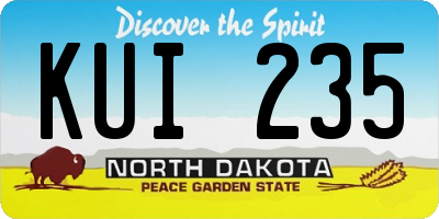ND license plate KUI235