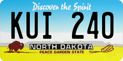 ND license plate KUI240