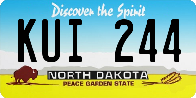 ND license plate KUI244