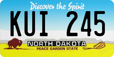 ND license plate KUI245