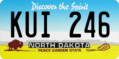ND license plate KUI246
