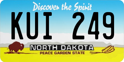 ND license plate KUI249