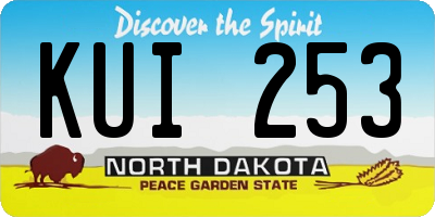 ND license plate KUI253