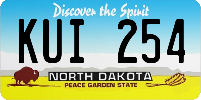 ND license plate KUI254