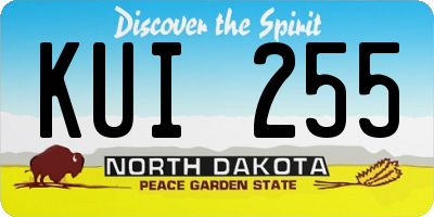 ND license plate KUI255