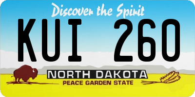 ND license plate KUI260