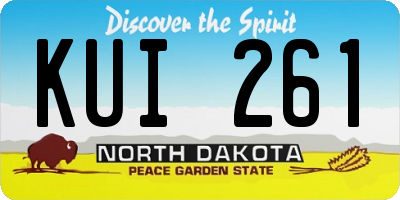 ND license plate KUI261