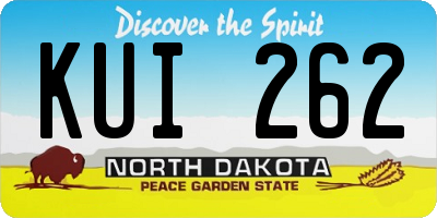ND license plate KUI262