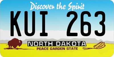 ND license plate KUI263