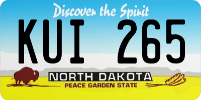 ND license plate KUI265