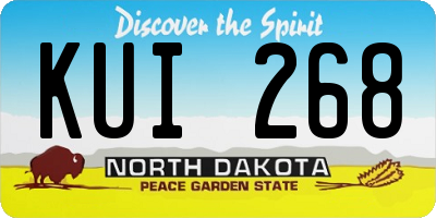 ND license plate KUI268