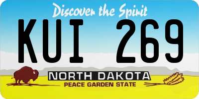 ND license plate KUI269