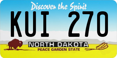 ND license plate KUI270
