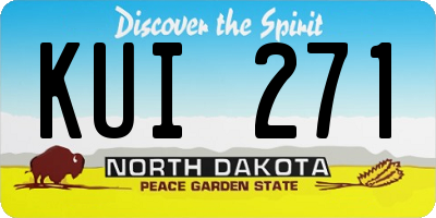 ND license plate KUI271