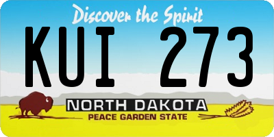 ND license plate KUI273