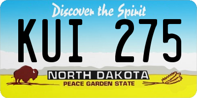 ND license plate KUI275