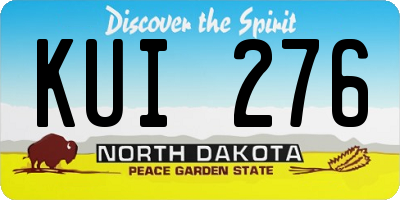ND license plate KUI276