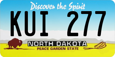 ND license plate KUI277
