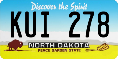 ND license plate KUI278