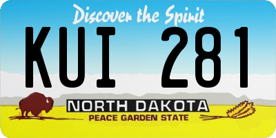 ND license plate KUI281