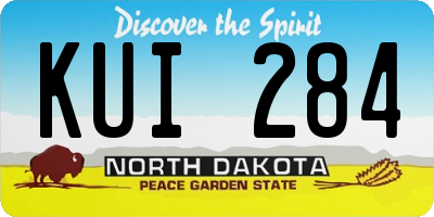 ND license plate KUI284