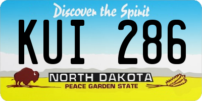 ND license plate KUI286