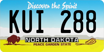 ND license plate KUI288