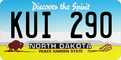 ND license plate KUI290