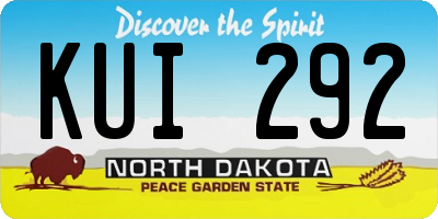 ND license plate KUI292