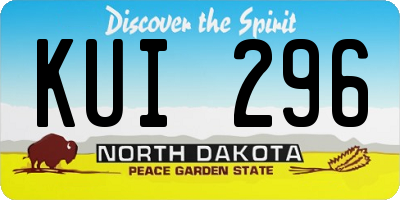 ND license plate KUI296