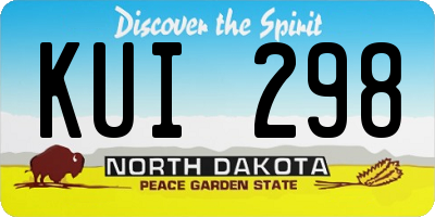ND license plate KUI298