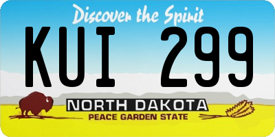 ND license plate KUI299