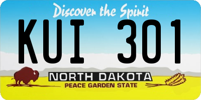 ND license plate KUI301