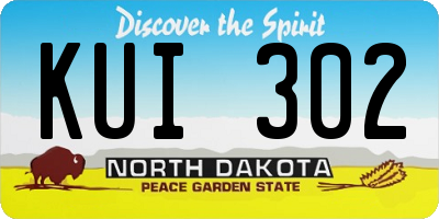 ND license plate KUI302