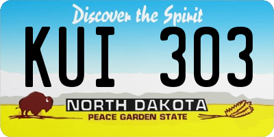 ND license plate KUI303