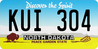 ND license plate KUI304
