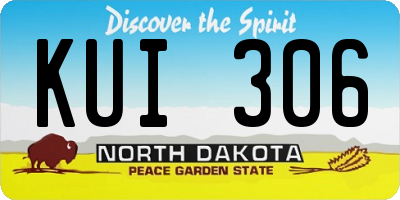 ND license plate KUI306