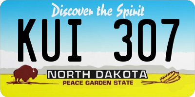 ND license plate KUI307