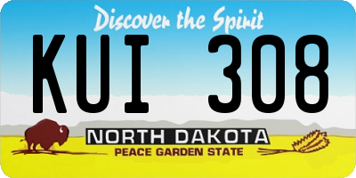 ND license plate KUI308