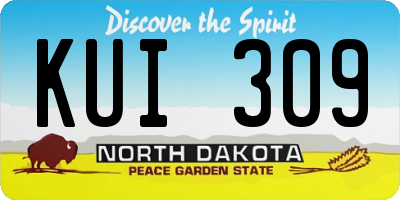 ND license plate KUI309